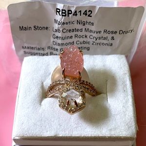 Beautiful Rose Gold plated and Druzy Ring Sz. 5
